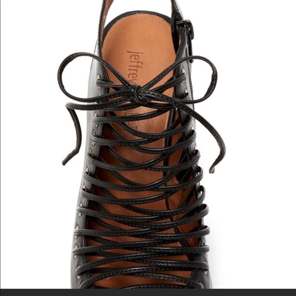 Jeffrey Campbell Black Leather Covets Lace up bootie / Sandal, Size 8. - Picture 2 of 9